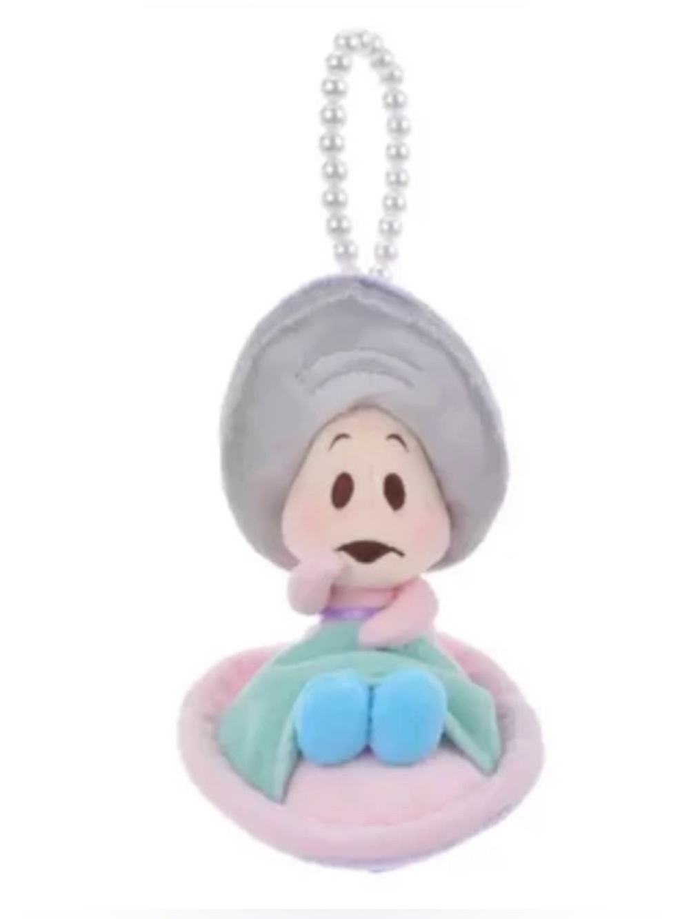 BNWT Hong Kong Disneyland Young Oyster Plush Pearl Keychain Alice in Wonderland